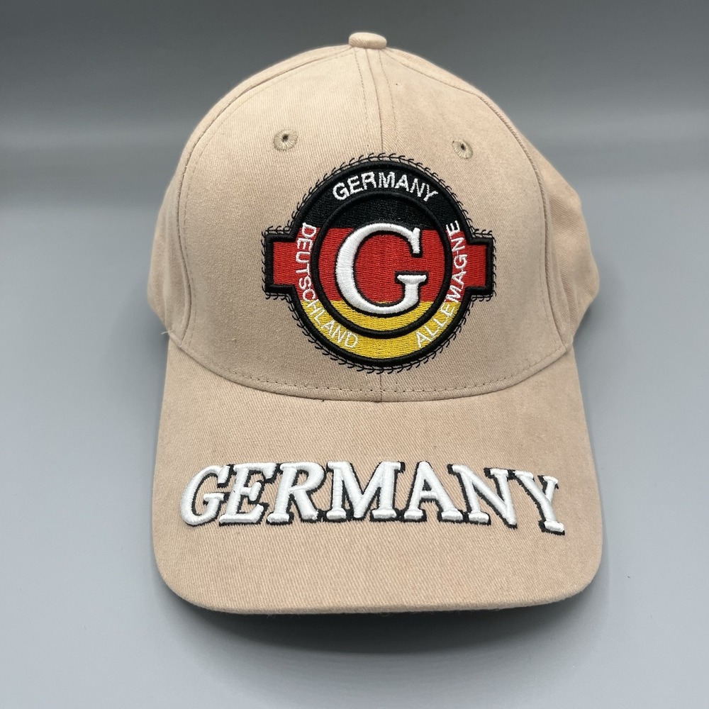 Germany Deutschland Souvenir Hat Beige Tan Cotton Strapback Cap